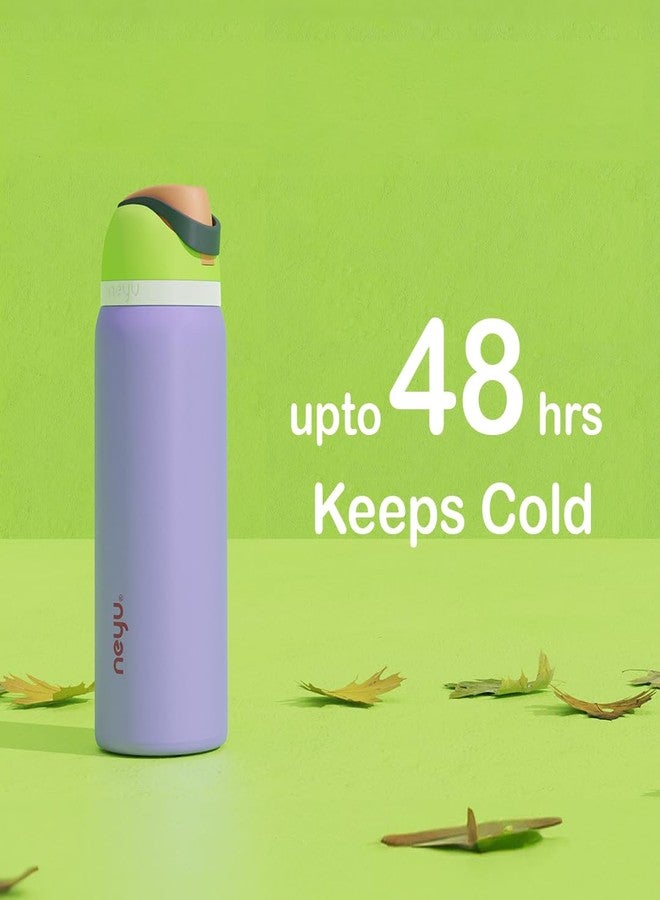 NEYU Premium Stainless Steel Insulated Water Bottle | 3-Layers Insulation Technology | Leakproof | BPA-Free | Keeps Water Cold up to 48 Hours | 950ml (1, Orchid Glow) - Image 3